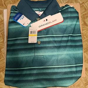 NWT Grand Slam Air Flow Green Polo Shirt